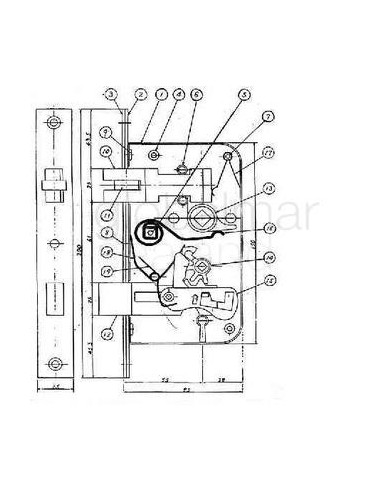 part-for-tumbler-mortise-lock,-ohs#2410-#(2)-13-lever-hub---