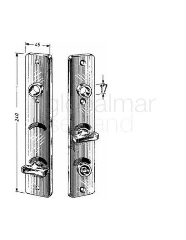 door-plate-short-sainless,-for-thick-35-42mm-#6645-wcp/75---