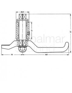 dog-assembly-w/1-handle-#104b,-square-shaft-distance-165mm---