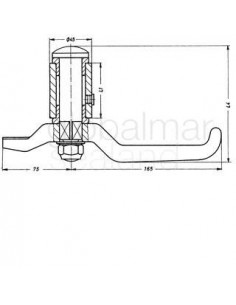 dog-assembly-w/1-handle-#104c,-flat-head-shaft-distance-153mm---