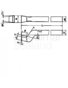 tool-bit-tip-welded-hss-square,-nose-straight-40-40x40x425mm---