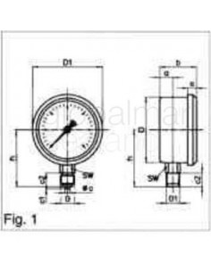 gauge-pressure-glycerine-bottm,-direct--1-3bar-100mm-g1/2"---