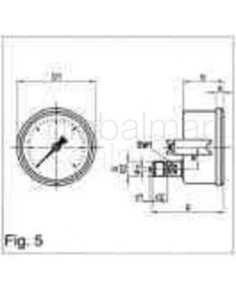 gauge-pressure-w/glycerine,-rear/u-clamp--1-5bar-63mm-g1/4---