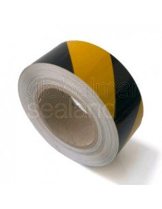 cinta-señalizacion-adhesiva-reflectante-negra/amarilla-25-m
