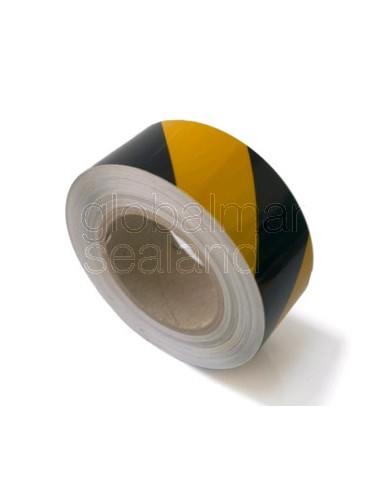 cinta-señalizacion-adhesiva-reflectante-negra/amarilla-25-m