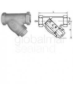 y-strainer-bronze-screwed-end,-16kg-40a---