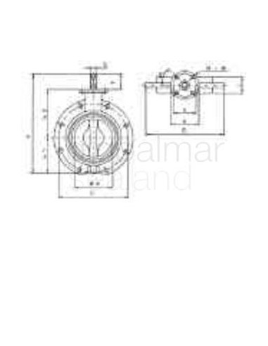 valve-butterfly-cast-iron-din,-mono-flanged--series-5752--pn16-dn80mm-8-holes