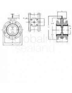 valve-butterfly-cast-iron-din,-flanged-short-#53-pn16-65mm---