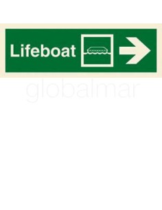 direction-sign-lifeboat/arrow,-horiz(r)-100x300mm-5002gc