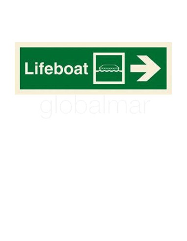 direction-sign-lifeboat/arrow,-horiz(r)-100x300mm-5002gc