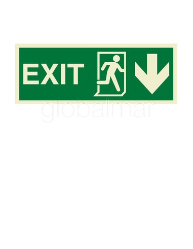 señal--exit(r)/arrow,-down-100x300mm-adhesiva-4004gc