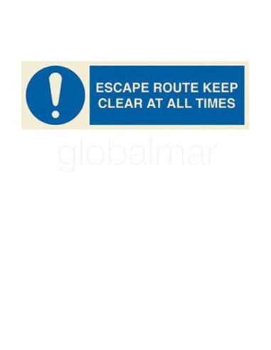 señal-escape-route,-keep-clear-at-all-times-100-x-300mm-6338