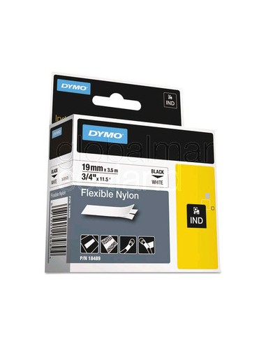 etiqueta-nylon-flexible-para-etiqueradora-cables-rhino-19x3,5-mm-ref-18489-dymo-blanco-sobre-negro