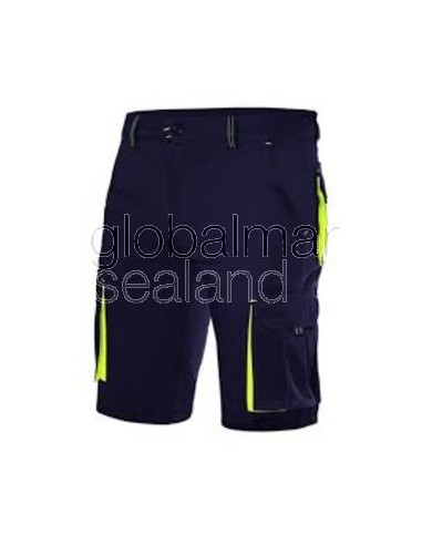 pantalon-corto-stretch-bicolor-serie-103010s-azul-marino-contraste-amarillo-fluor-t-46