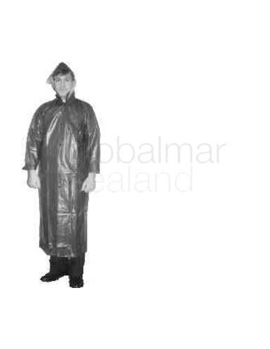 rain-coat-with-hood,-cloth-lined-rubber-size-m---