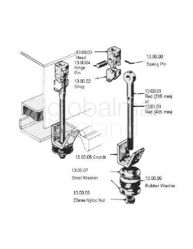 macgregor-hatch-quick-acting,-cleat-assembly-315mm-#13.00---